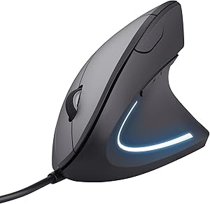 Trust Verto Ratón Vertical, Ratón Ergonómico con Cable USB 1000/1600 dpi,