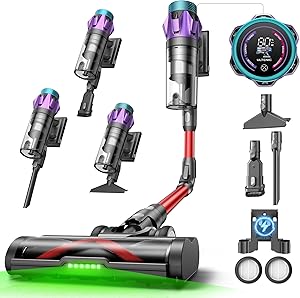 Ultenic U18Pro Aspiradora sin Cable 55Kpa/80Mins, Sistema Multiciclón, Display
