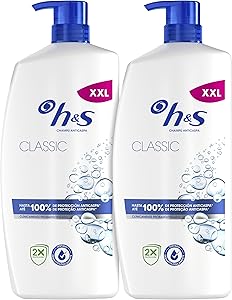 H&S Classic Champú Anticaspa 2x1000ml con Dispensador, para Uso Diario. Hasta