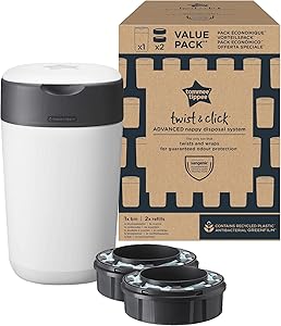 Tommee Tippee Contenedor para pañales Twist & Click, Pack Exclusivo con x2