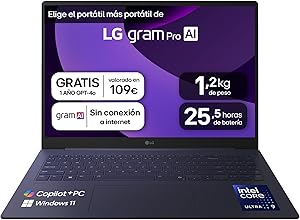 LG gram Pro 16Z90TS-G.AU99B: Ordenador Portátil 16 Pulgadas, Intel Core Ultra 9 288V, 32GB RAM, 1TB SSD, Pantalla IPS Antirreflejo, 1.239 g, 25.5 Horas, W11 Home, Gris metalico, Teclado QWERTY Español 4 LG gram Pro 16Z90TS-G.AU99B: Ordenador Portátil 16 Pulgadas, Intel Core Ultra 9 288V, 32GB RAM, 1TB SSD, Pantalla IPS Antirreflejo, 1.239 g, 25.5 Horas, W11 Home, Gris metalico, Teclado QWERTY Español