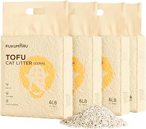 FUKUMARU Arena de Tofu para Gatos 10.8kg - Arena aglomerante para Gatos, Mezcla