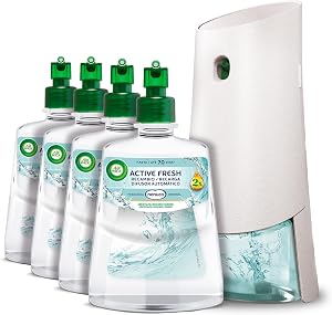 Air Wick Active Fresh Kit Ambientador Automático, Nenuco, Difusor + 4