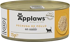 Applaws 100% Natural Pechuga de Pollo Comida Húmeda para Gatos Adultos en Caldo