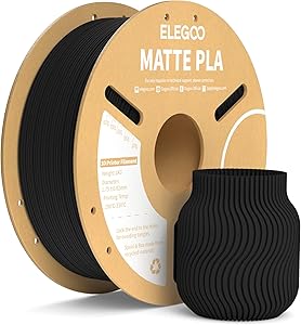 ELEGOO Filamento PLA MATE 1.75 1KG Negro, Filamento para Impresora 3D,