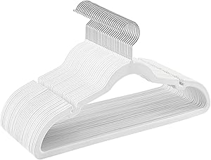 SONGMICS Perchas de Terciopelo, Juego de 30 Piezas, Antideslizantes, Ranuras