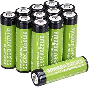 Amazon Basics paquete de 12 pilas AA NiMH recargables, 2000 mAh, 1,2 V, se