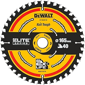DEWALT DT10640-QZ - Disco de corte, Diámetro 165mm, 40 dientes EXTREME, Hoja de