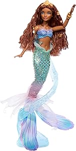 Mattel Disney “La Sirenita” Ariel Muñeca sirena con cola iridiscente, abalorios