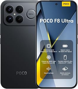 XIAOMI POCO F8 Ultra - Smartphone de 16+512GB, Pantalla AMOLED de 6,85” 120Hz,