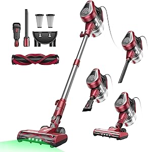 Vexilar C8 Aspiradora con Cable 60KPa/600W, Aspiradora con 7 Metros de Cable, Fácil Guarda, Ligero, 1,5L Depósito de Polvo, Multiusos Aspirador Vertical, Aspirador para Suelos/Alfombras/Pelos/Coche - ¡La mejor opción para limpiar con eficiencia!