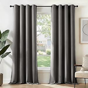 Deconovo Cortinas Opacas Térmicas para Dormitorio y Salón, 2 Piezas con Ojales,