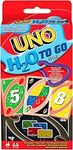 Mattel Games UNO H20 To Go, Juego de Cartas Resistentes al Agua, para niños +7