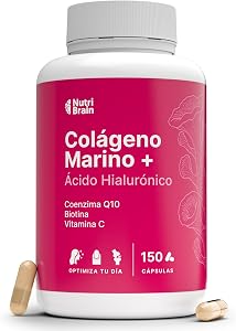 Colágeno Marino Hidrolizado Puro con Ácido Hialurónico, Vitamina C, Coenzima