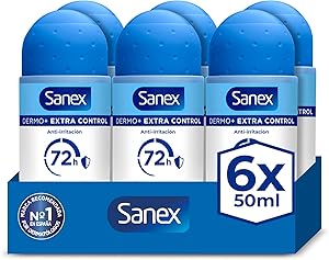 Sanex Dermo+ Extra Control Desodorante Antitranspirante Roll-On 72 Horas 6x50