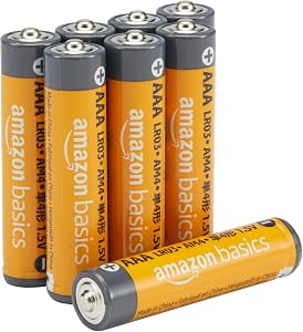 Amazon Basics - Paquete de 8 pilas alcalinas AAA de alto rendimiento, 1,5