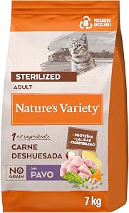Nature's Variety No Grain Pienso para Gatos Esterilizados con Pavo - 7kg