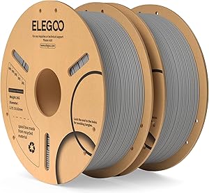 ELEGOO Filamento PLA 1.75 2KG Gris, Filamento para Impresora 3D, Precisión