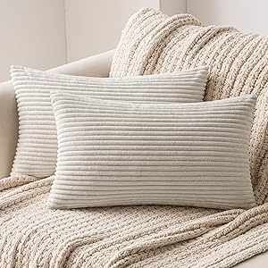 MIULEE Funda Cojines para Sofá Funda de Almohada de Corduroy Súper Suave Cojin