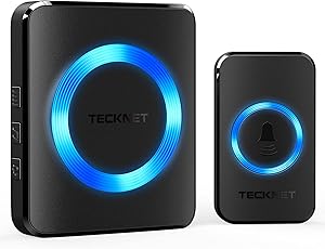 TECKNET Timbre Inalámbrico Exterior Impermeable, 400m Alcance IP65 Impermeable,
