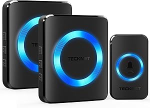 TECKNET Timbre Inalámbrico 2 Receptor IP65 Impermeable 400m Timbre Inalámbrico