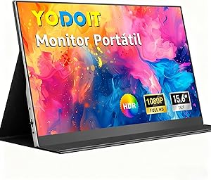 Yodoit Monitor Portátil Pantalla Portatil de 15,6 Pulgadas IPS 1080P FHD