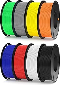 ELEGOO Filamento PLA 1.75 250G Bobinas, 8 Rollos Multicolor, 250G por Carrete,