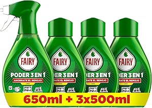 Fairy Pack Poder Sin Remojo Limón Spray 650ml + 3 Recambios 500ml, Antigrasa y All Ofertas Outlet Fairy Pack Poder Sin Remojo Limón Spray 650ml + 3 Recambios 500ml, Antigrasa y