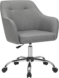 SONGMICS Silla de Estudio, Silla Giratoria, Altura Ajustable, Carga de 110 kg,
