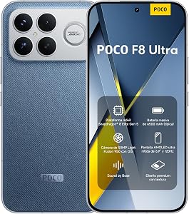 XIAOMI POCO F8 Ultra - Smartphone de 16+512GB, Pantalla AMOLED de 6,85” 120Hz,