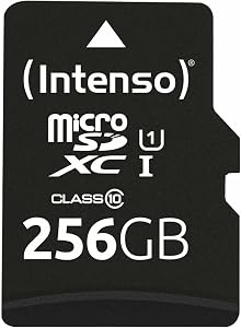 Intenso premium microsdxc memory card, class 10 uhs-i, 256 gb, negro.