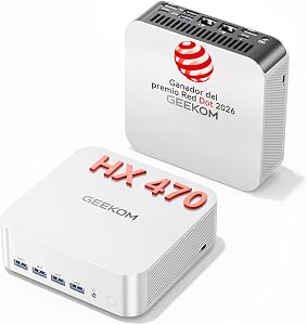 GEEKOM AI Mini PC A9 MAX con AMD Ryzen AI 9 HX 470, 32GB DDR5 + 2TB SSD | Hasta