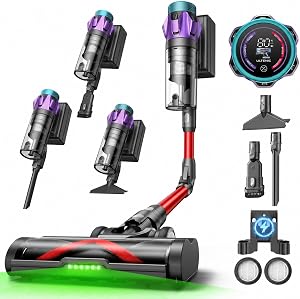 Ultenic U18Pro Aspiradora sin Cable 55Kpa/80Mins, Sistema Multiciclón, Display