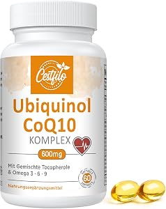 Ubiquinol CoQ10 600 mg cápsula blanda - Forma activa de CoQ10 más vitamina E y