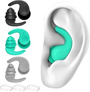 Tapones oidos Natación para Adulto, 3 Pares de Tapones Oidos Silicona