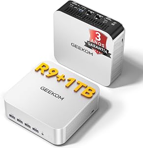 GEEKOM A7 MAX Mini PC AI con AMD Ryzen 9 7940HS, 1TB SSD+16GB DDR5 |, Mini