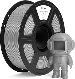 ELEGOO Filamento PLA+ 1.75 1KG Gris, Filamento PLA Plus para Impresora 3D,