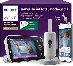 PHILIPS Avent Vigilabebés Premium con App - Cámara HD de 1080 píxeles,