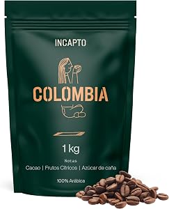 Incapto Café en Grano de Especialidad 1kg | Origen Colombia | 100% Arábica |
