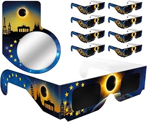 Gafas Eclipse Solar Homologadas 2026, Cumple con las Normas CE e ISO, Seguras
