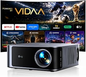 Proyector 4K【Alto Brillo 2000ANSI/VIDAA SO más rápido/40W Dolby Audio】Proyector