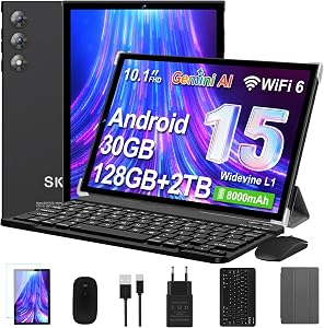 Tablet 10 Pulgadas Android 15 con Gemini AI, 30GB RAM + 128GB ROM Ampliable