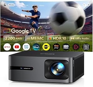 Proyector 4K | 2200 ANSI Brillo | Google TV 14.0 Integrado | Audio Dolby 56W|