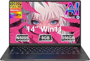 Ordenador Portátil 14 Pulgadas Celeron N5095 Upto 2,9 GHz Portatiles 8GB RAM