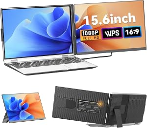 Monitor PortáTil Mejorado De 15.6", Extensor Pantalla Portati 1080p IPS, Doble