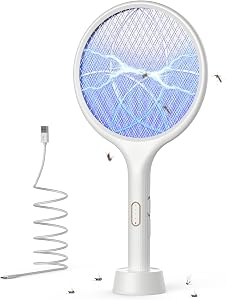 YISSVIC Raqueta Matamoscas Electrica 2 en 1 4000V Mata Mosquitos Electrico USB