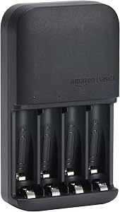 Amazon Basics Cargador de Pilas para Pilas Recargables AA y AAA NiMh, Enchufe
