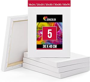 Set de 5 Lienzos para Pintar de 30x40cm - Canvas Lienzo - Para Todo Tipo de