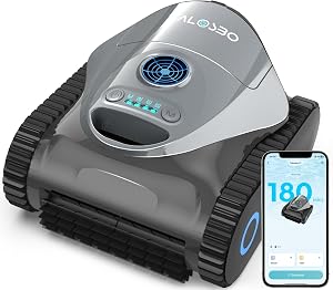 Talosbo C1 Robot Piscina Limpiafondos y Paredes, Línea de Flotación, Filtrante