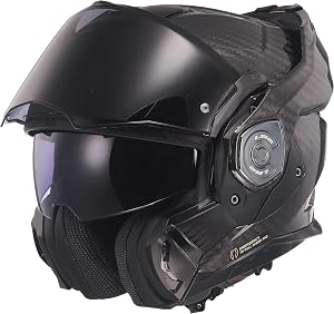 LS2, Casco de moto modular ADVANT X CARBON Gloss Carbon, XL | Antiempañamiento